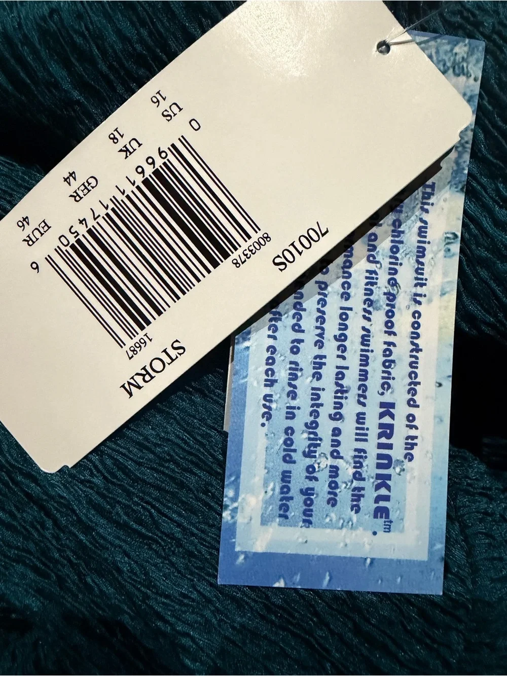NWT Krinkle By Penbrooke Chlorine Resistant Cross Over One Piece Cosmo Swimsuit